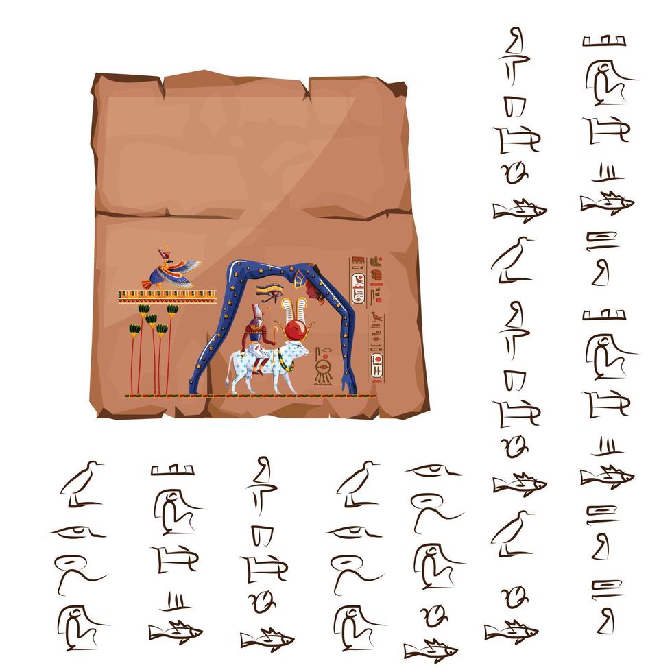 antico Egitto papiro o pietra illustrazione vettore