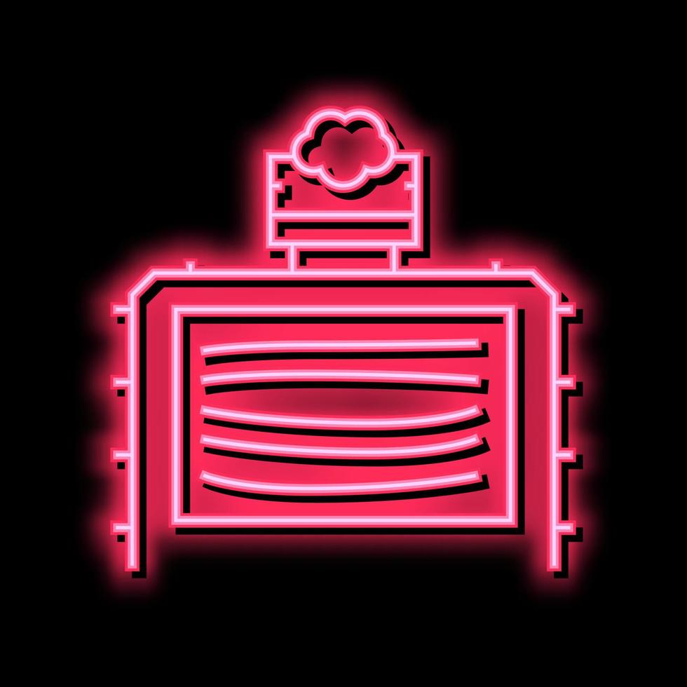 essiccazione legna tavola macchina neon splendore icona illustrazione vettore