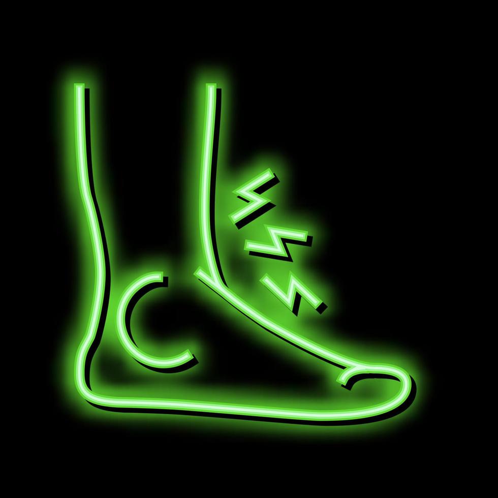 piede gotta dolore sintomo neon splendore icona illustrazione vettore