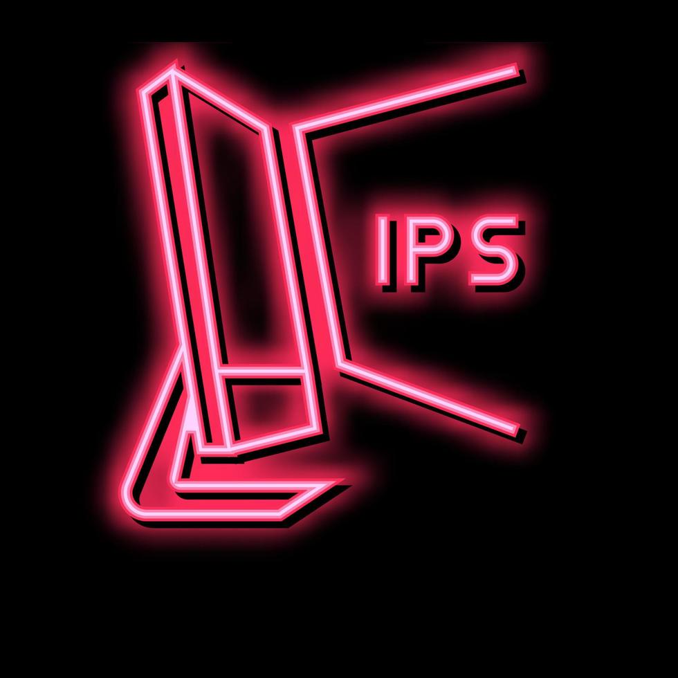 ips computer Schermo neon splendore icona illustrazione vettore