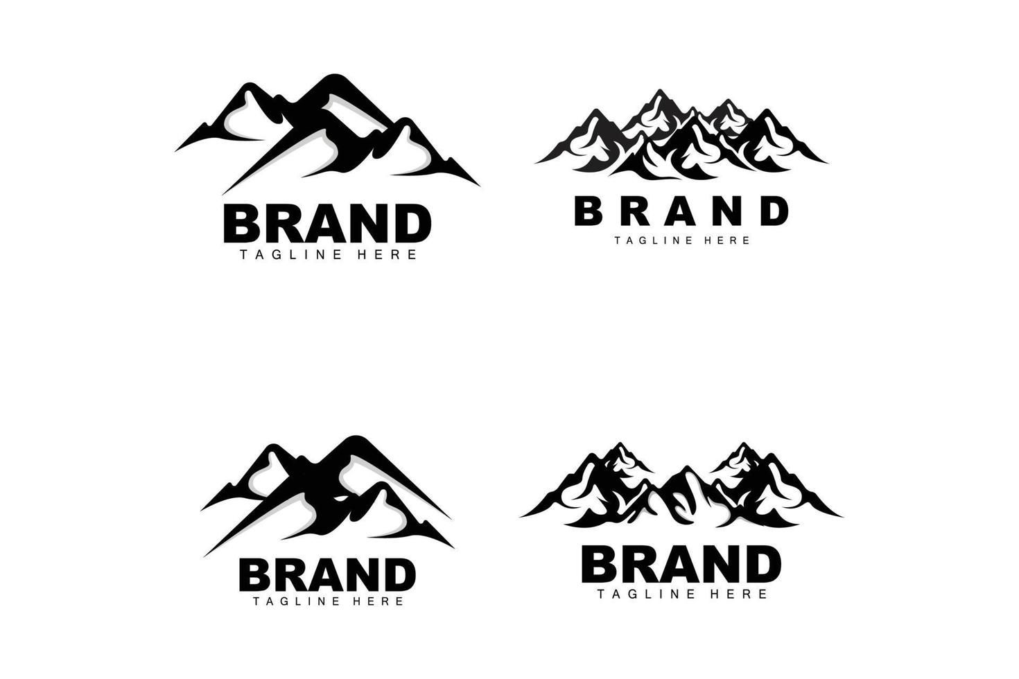 montagna logo, vettore montagna arrampicata, avventura, design per arrampicata, arrampicata attrezzatura, e marca con montagna logo