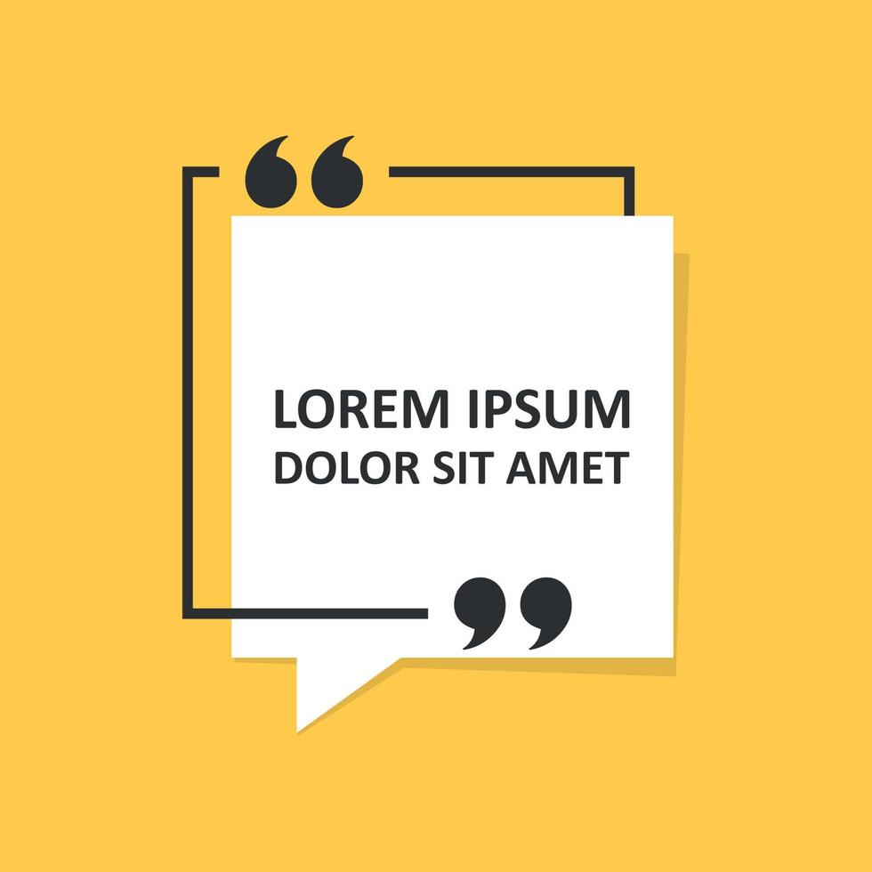 citazione telaio vuoto modello icona nel piatto stile. vuoto discorso bolla vettore illustrazione su isolato sfondo. casella di testo cartello attività commerciale concetto.