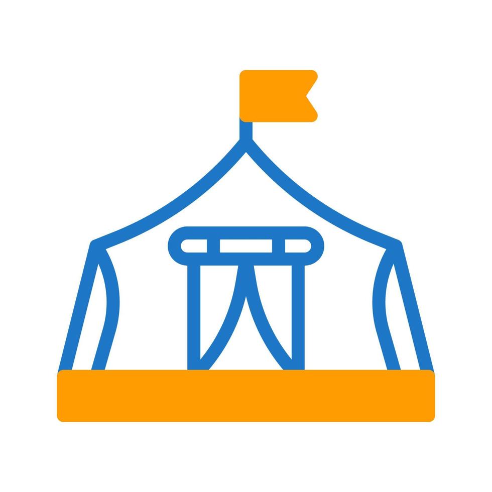 tenda icona duotone blu arancia stile militare illustrazione vettore esercito elemento e simbolo Perfetto.