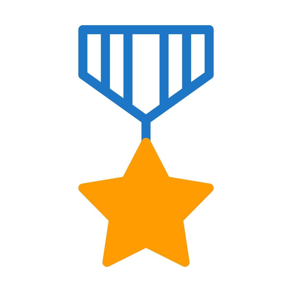 medaglia icona duotone blu arancia stile militare illustrazione vettore esercito elemento e simbolo Perfetto.