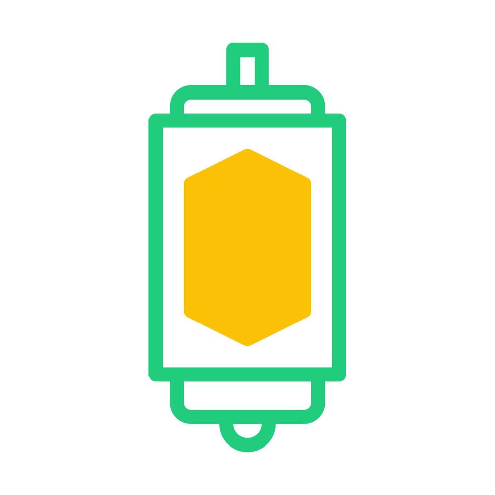 lanterna icona duotone verde giallo stile Ramadan illustrazione vettore elemento e simbolo Perfetto.