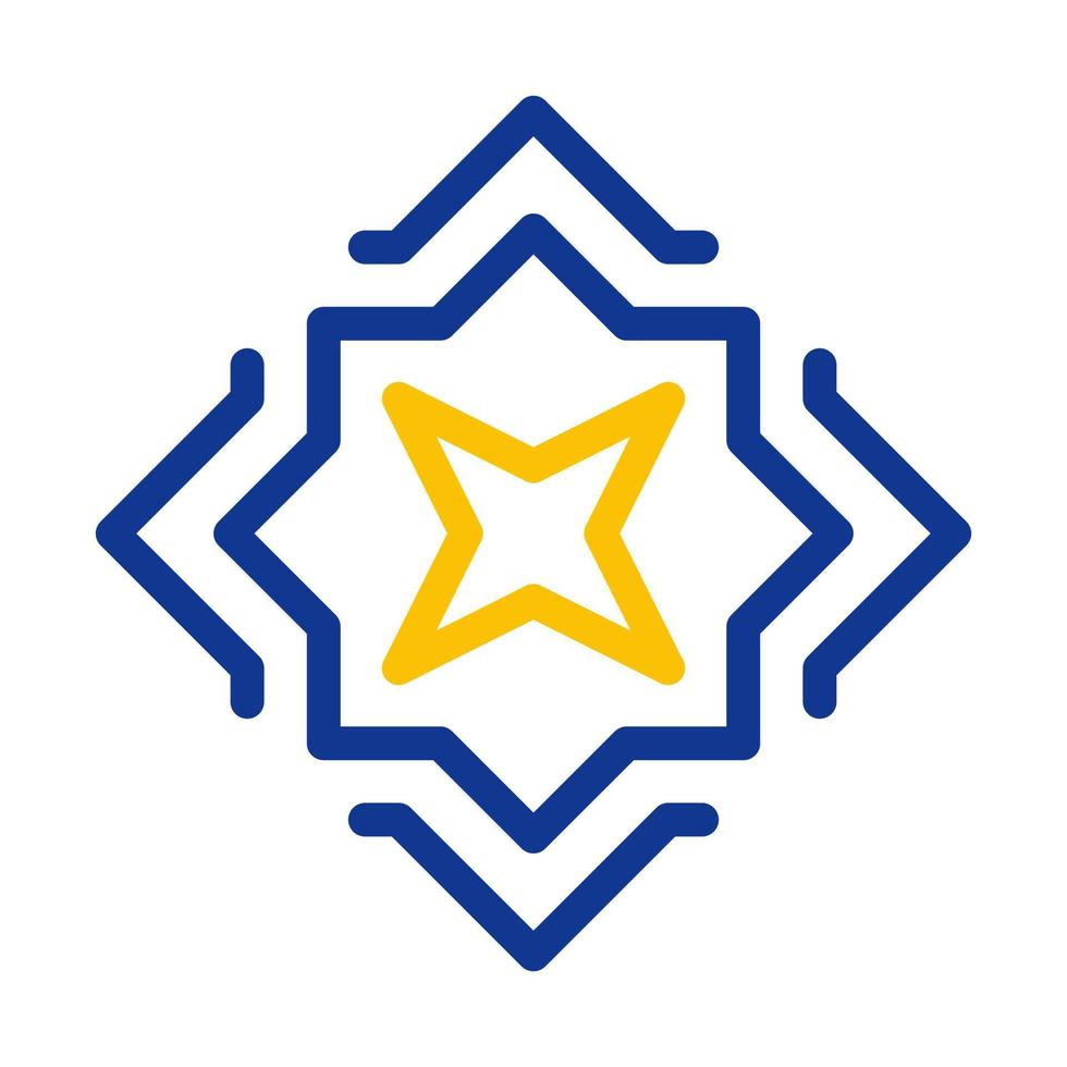 decorazione icona duocolor blu giallo stile Ramadan illustrazione vettore elemento e simbolo Perfetto.