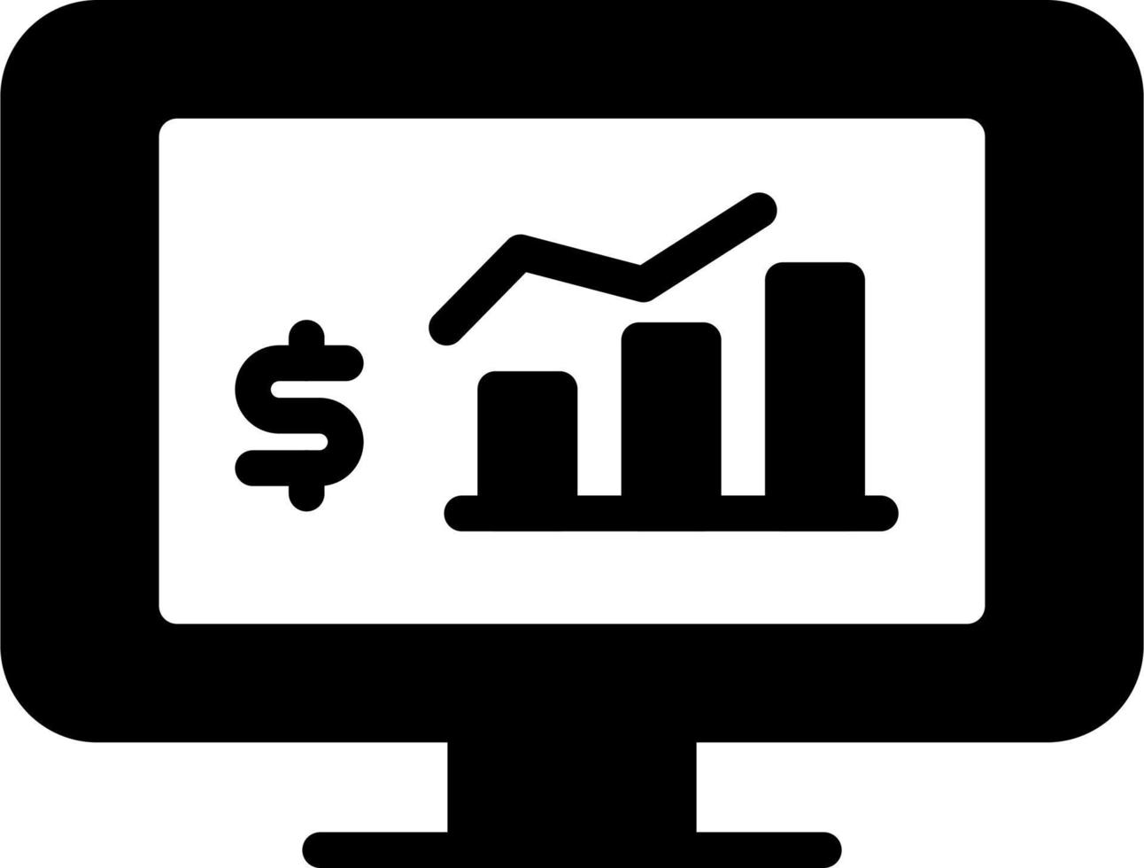 denaro contante statistica pc vettore icona