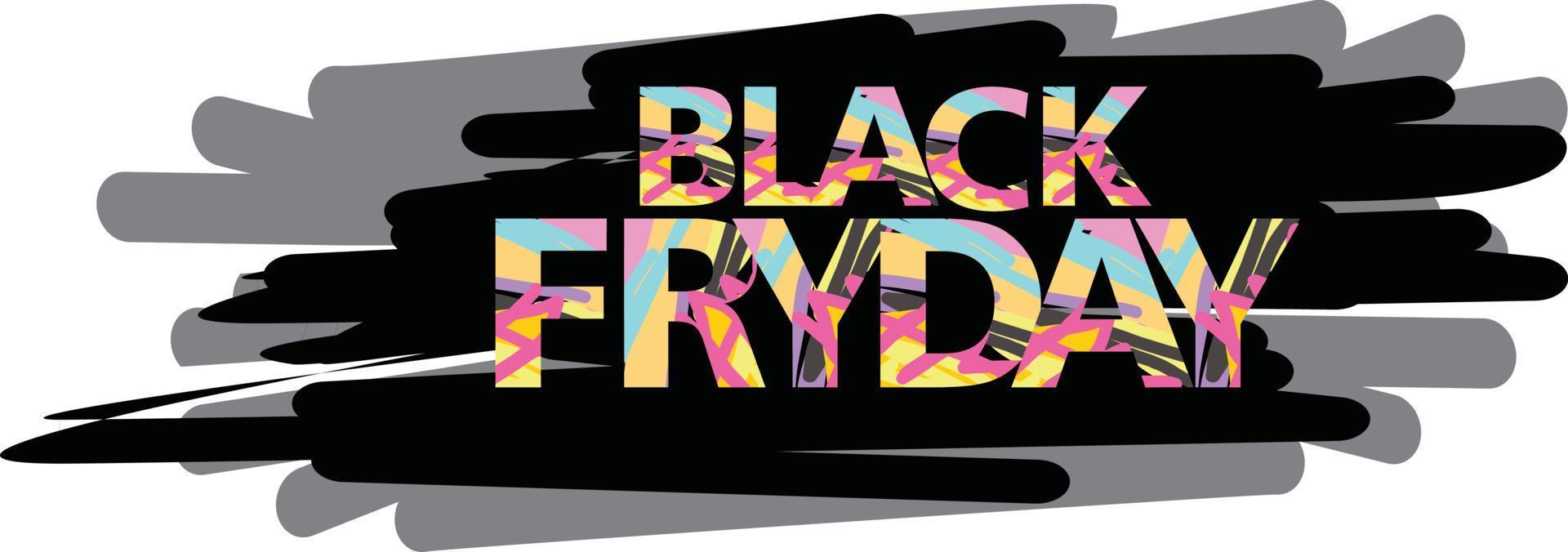 vettore ilustration nero Venerdì con font decorazione abstrak colorato nel nero sfondo