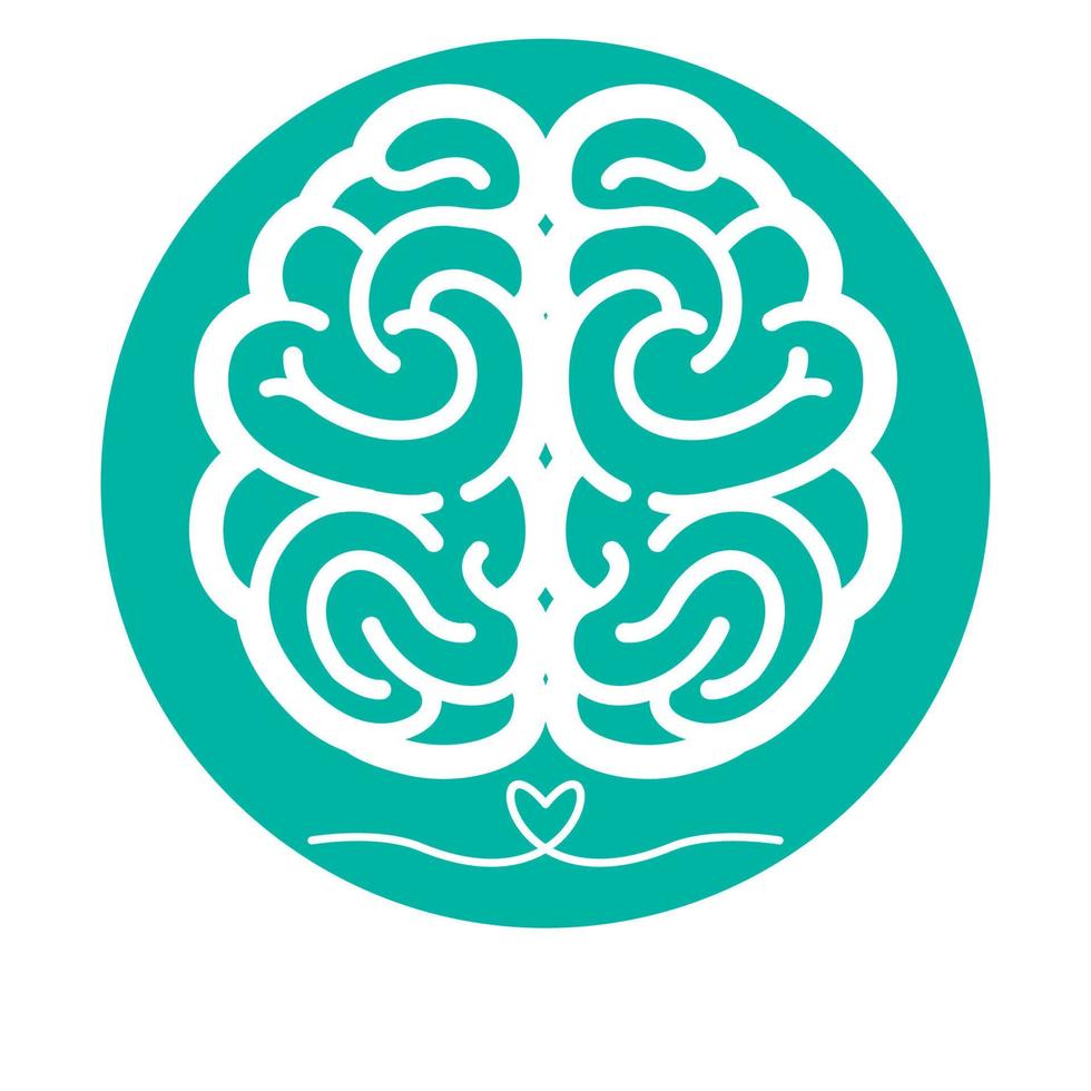 cervello logo design vettore illustrazione, mentalita icona