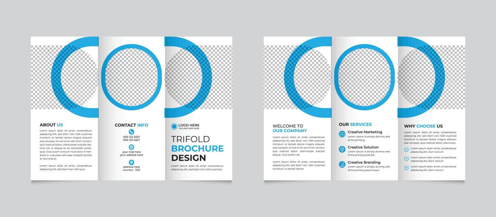 creativo moderno trifold attività commerciale opuscolo modello design gratuito vettore