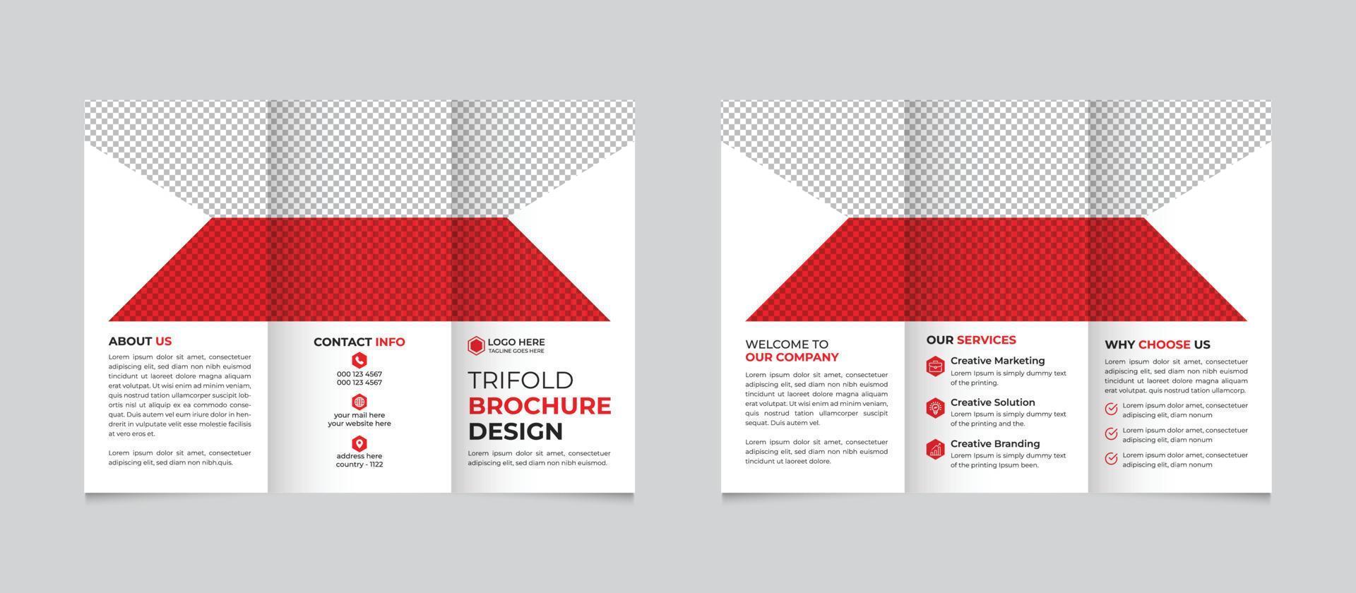 creativo trifold opuscolo design modello per il tuo azienda, aziendale, attività commerciale, pubblicità, marketing, agenzia gratuito vettore