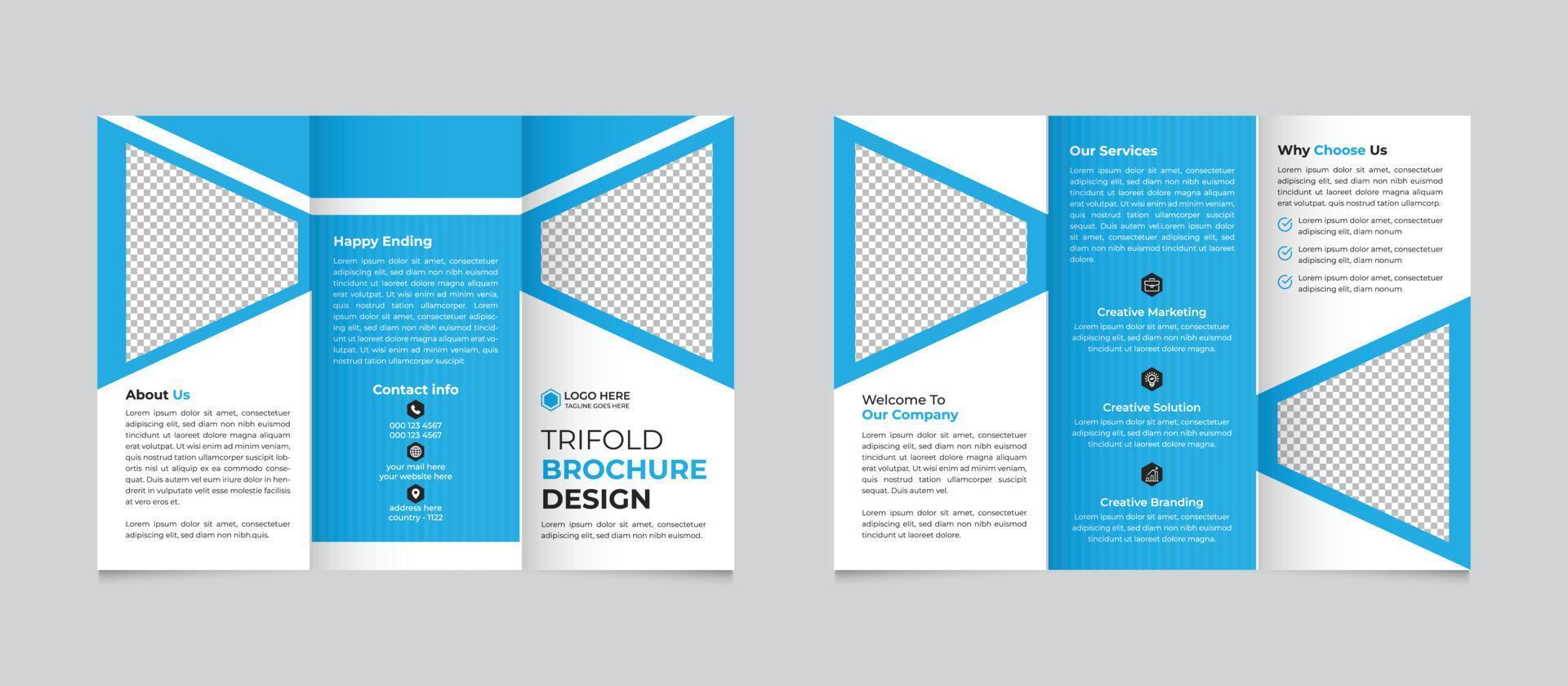 aziendale creativo moderno trifold opuscolo design modello gratuito vettore