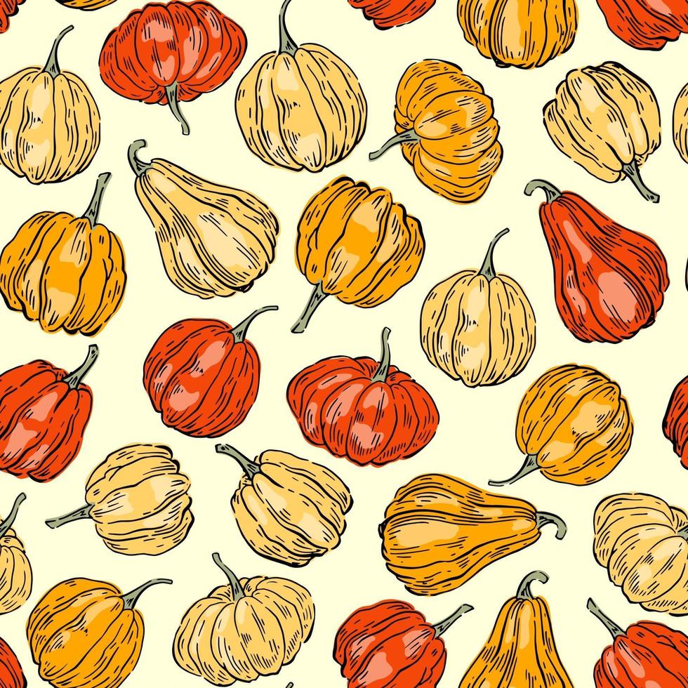 autunno zucca seamless pattern vettore