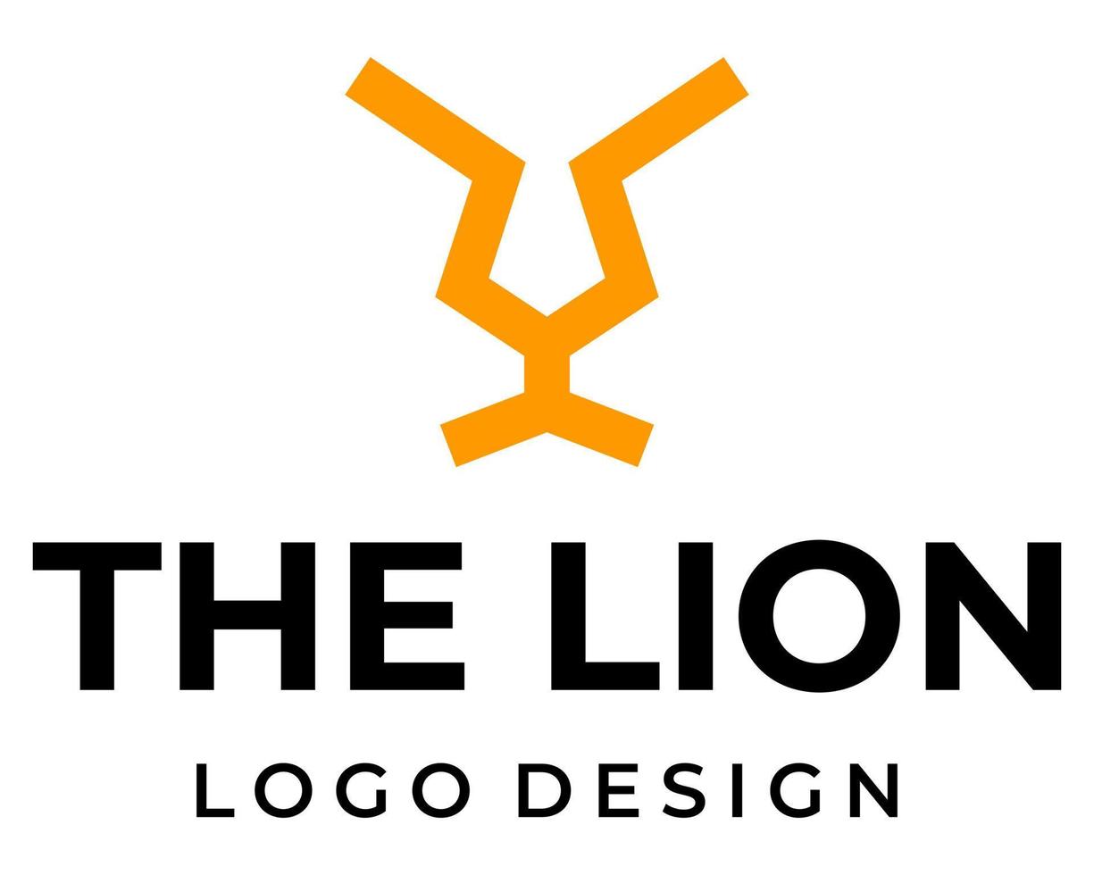 geometrico grassetto Leone testa animale logo design. vettore