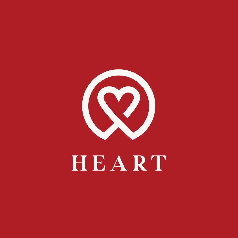 cuore cerchio linea medico Salute logo design icona vettore simbolo