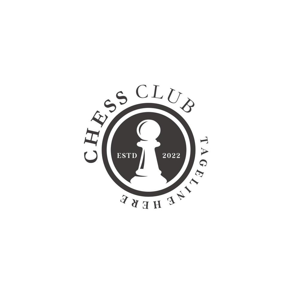 scacchi pedone logo etichetta design idee vettore