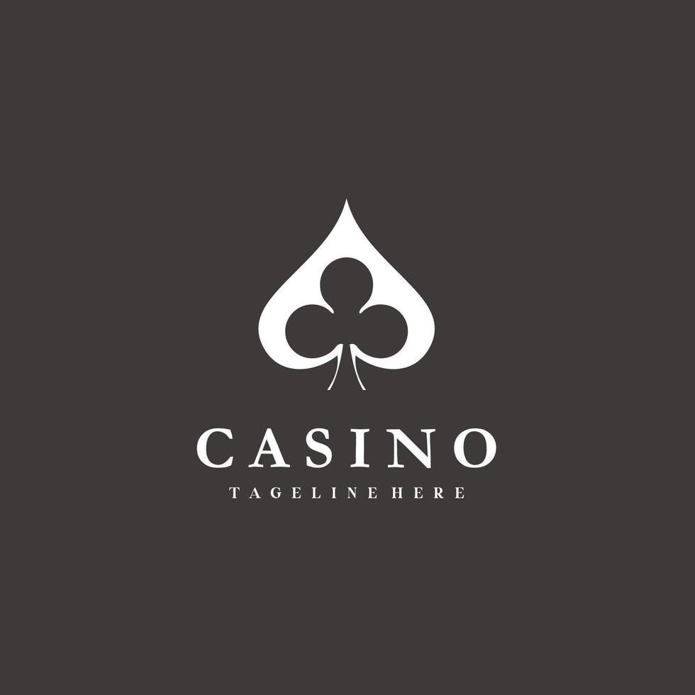 nero picchi picche poker manganello casinò minimalista logo design vettore