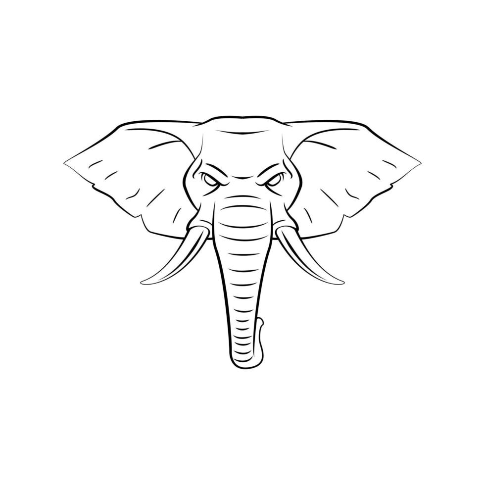elefante testa simbolo illustrazione design vettore