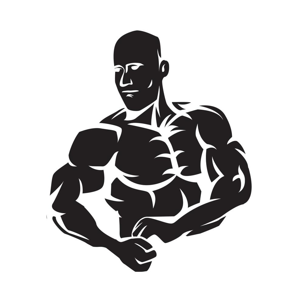 bodybuilder nero vettore illustrazione