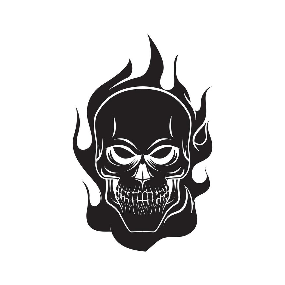 cranio fuoco nero vettore illustrazione