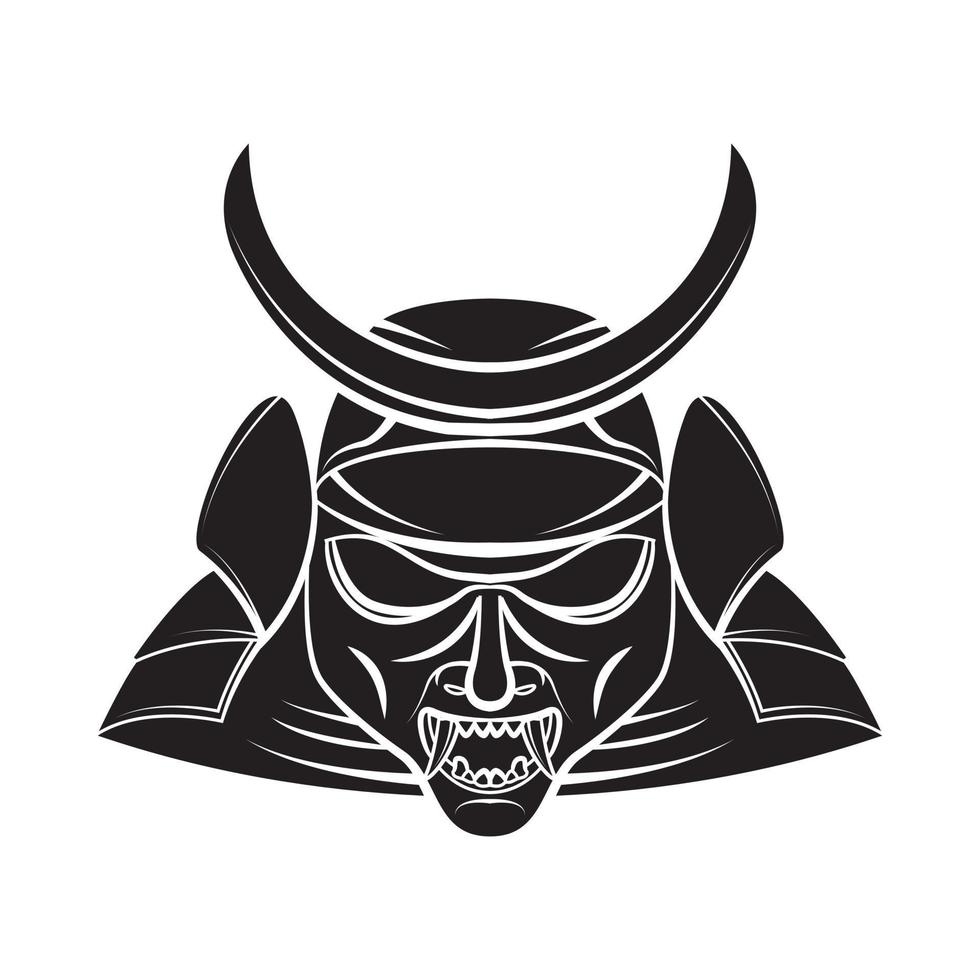 samurai maschera nero vettore illustrazione