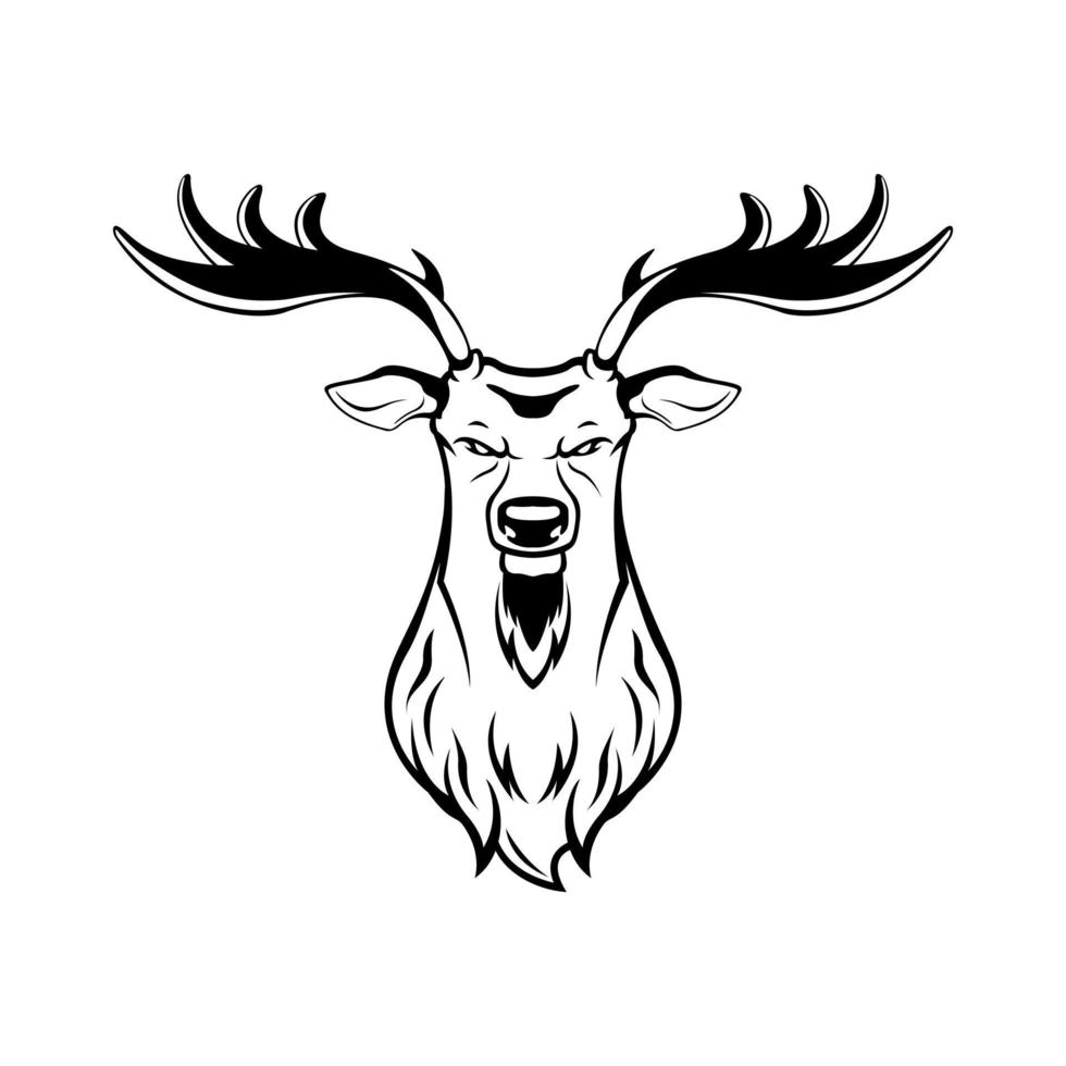 cervo caccia testa simbolo illustrazione design vettore
