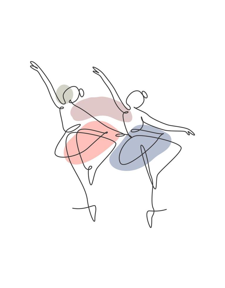 una singola linea di disegno sexy donna ballerina illustrazione vettoriale. minimalista grazioso ballerino mostra il concetto di movimento di danza. stampa di moda poster decorazione della parete. moderno disegno grafico a linea continua vettore