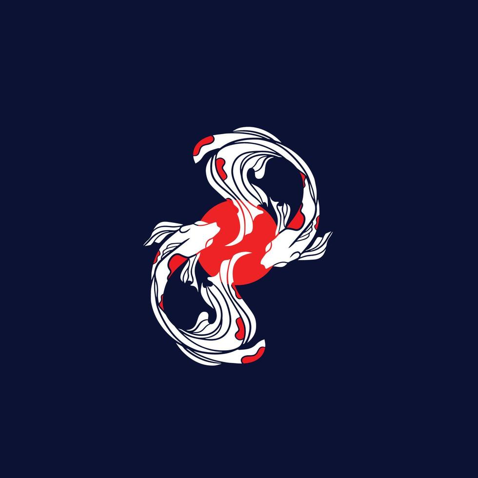 pesce koi logo e simbolo immagine vettoriale