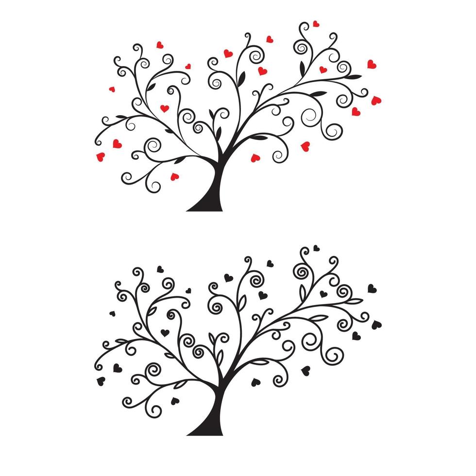 ramo di un albero amore disegno vettoriale ilustration