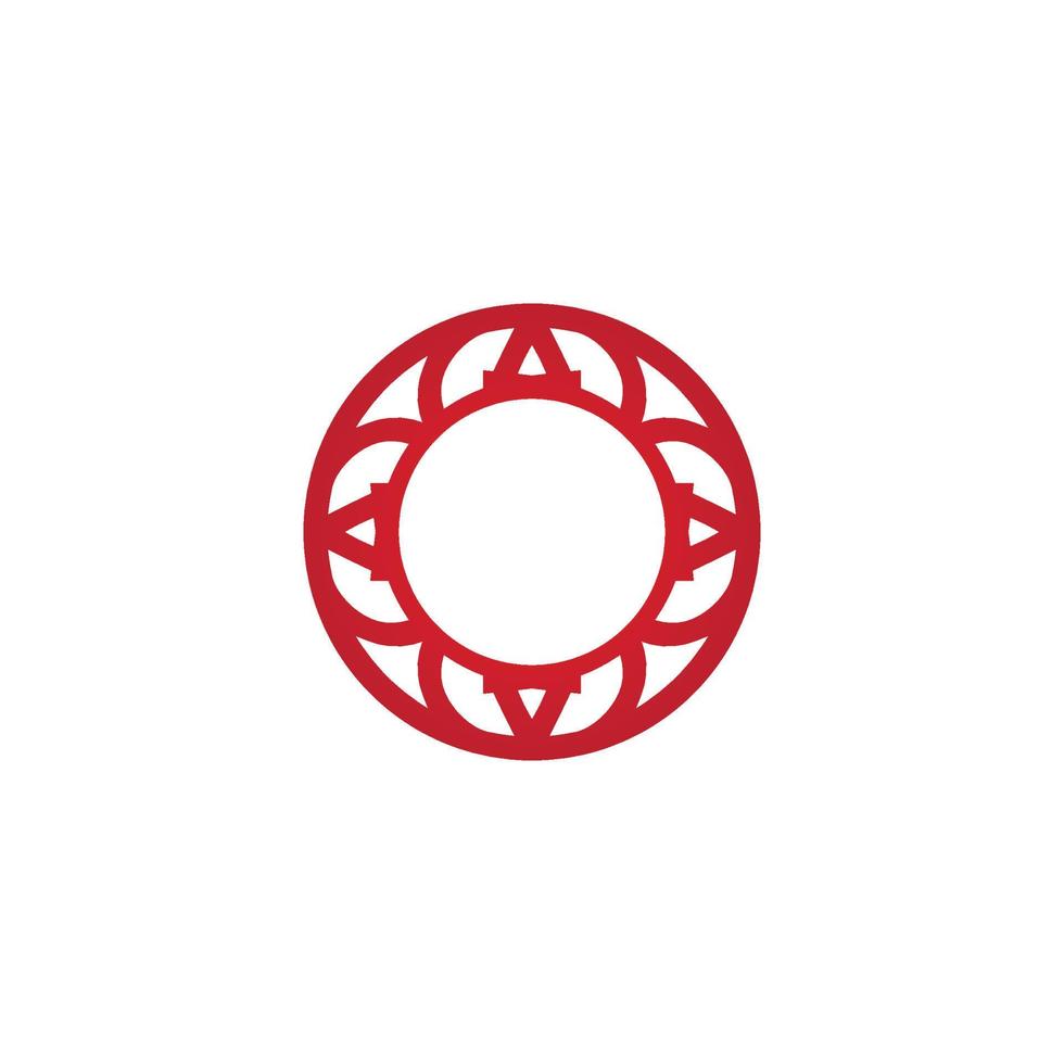 decorativo ispirazione icona nel rosso toni, orecchiabile minimalista angolare e il giro logo vettore