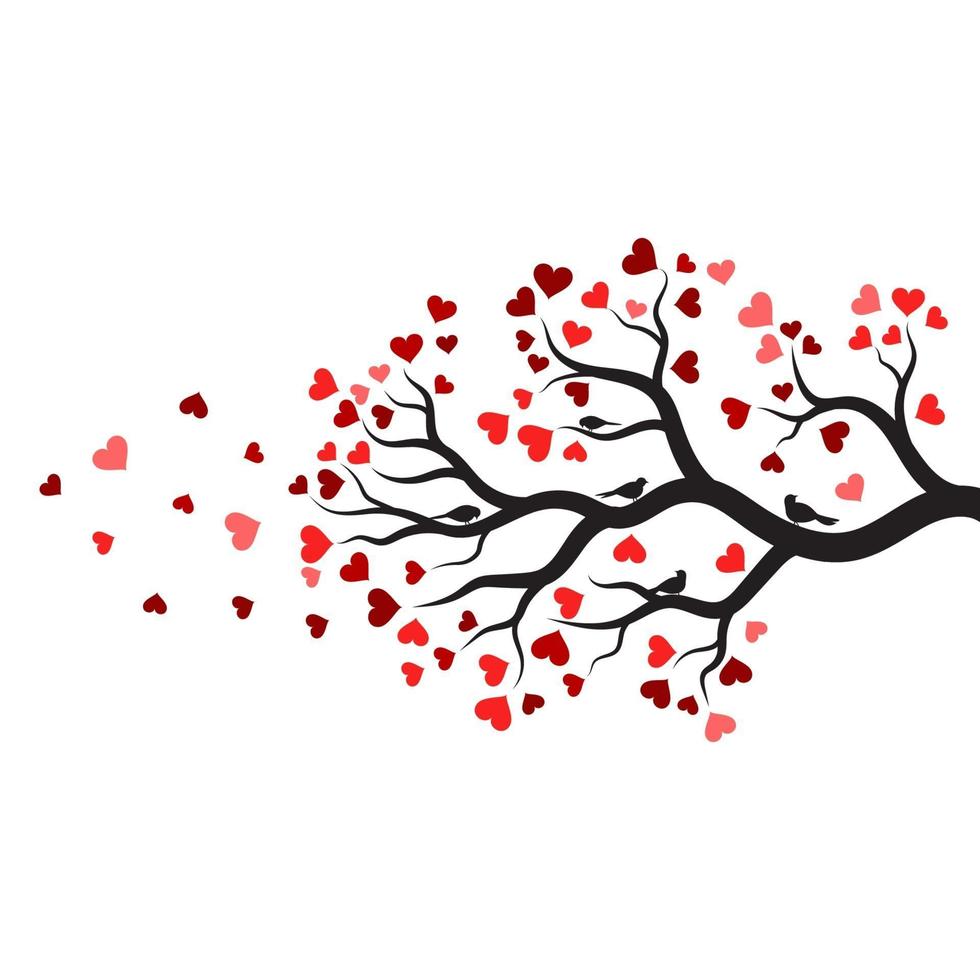 ramo di un albero amore disegno vettoriale ilustration