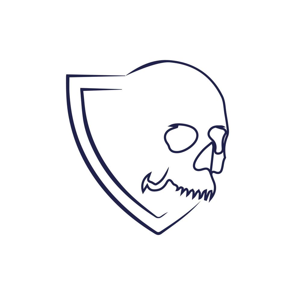 cranio logo pauroso fantasma simbolo per giocatori simbolo disegno, grafico, minimalista.logo vettore