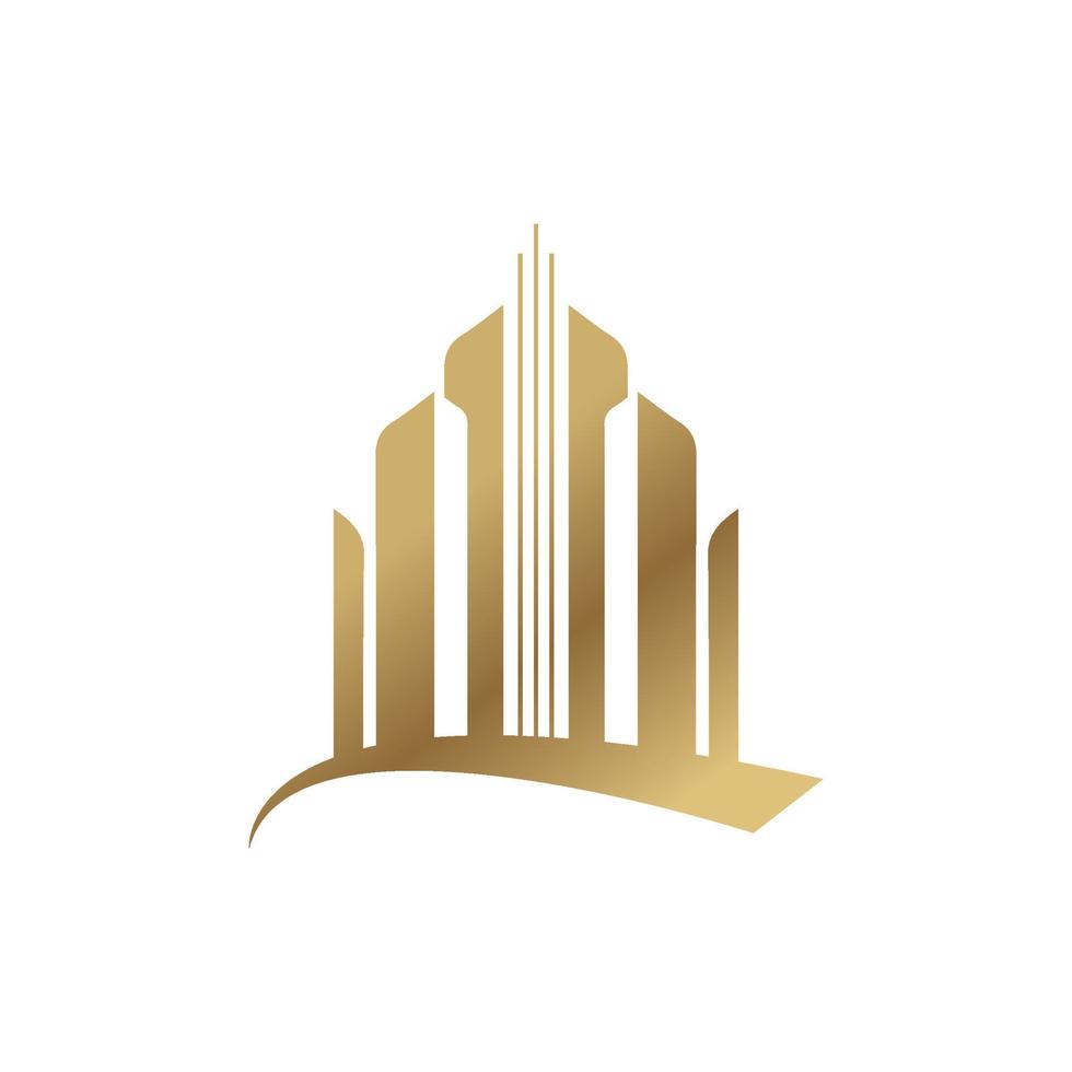 edificio logo costruzione logo oro colore costruzione simbolo disegno, grafico, minimalista.logo vettore