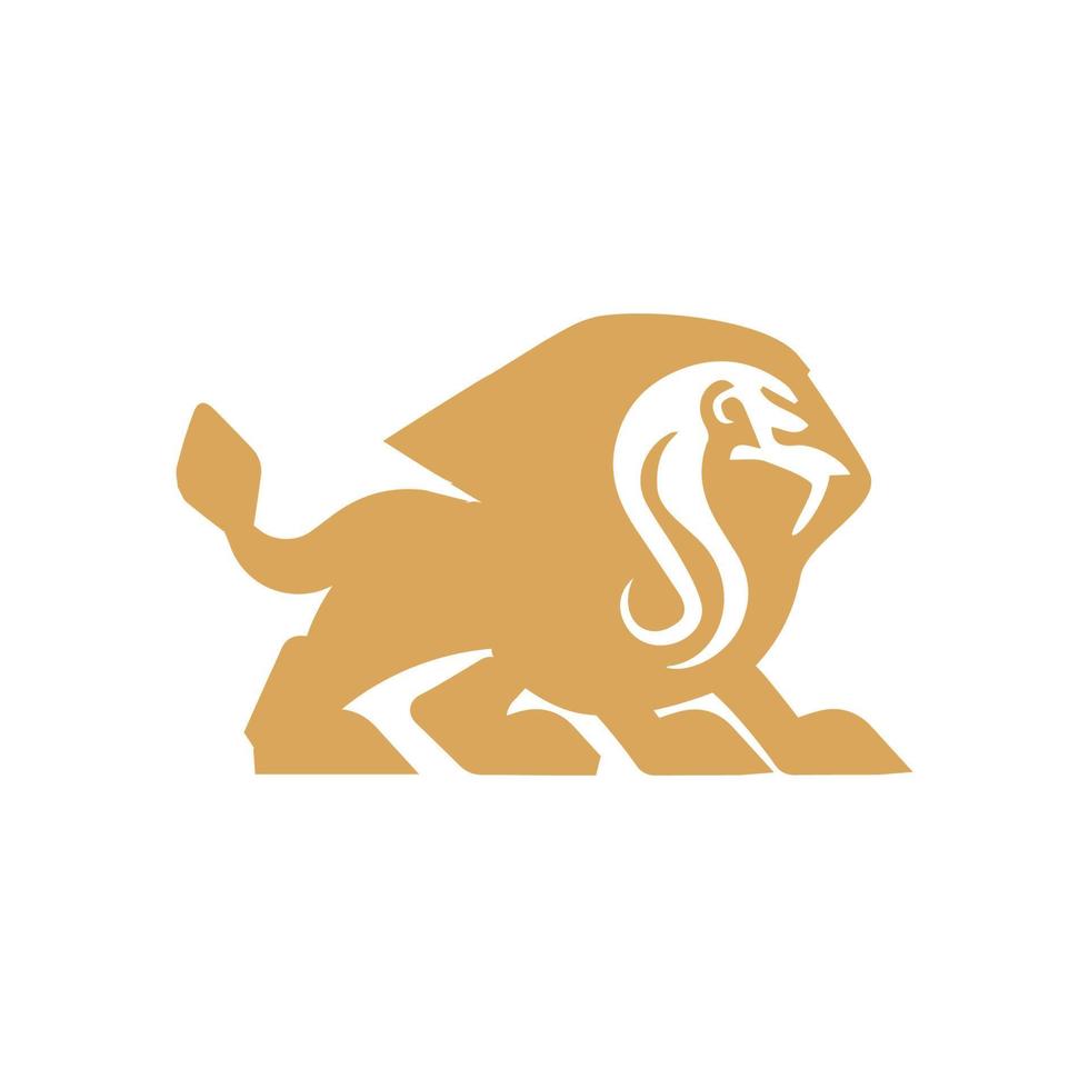 reale re Leone silhouette simboli elegante oro Leo animale logo vettore moderno aziendale, astratto lettera logo