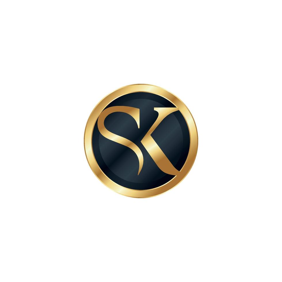 sk logo oro marca, simbolo, disegno, grafico, minimalista.logo vettore