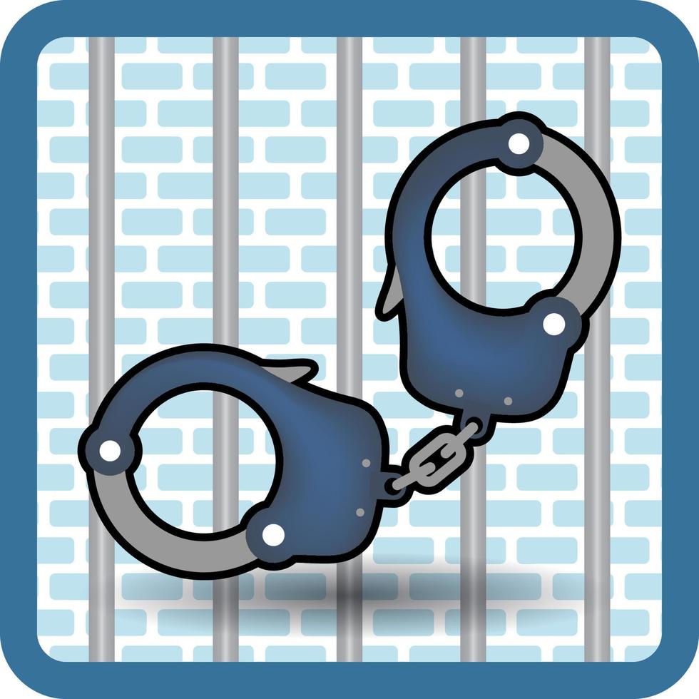 manette su prigione sfondo vettore cartone animato illustrazione