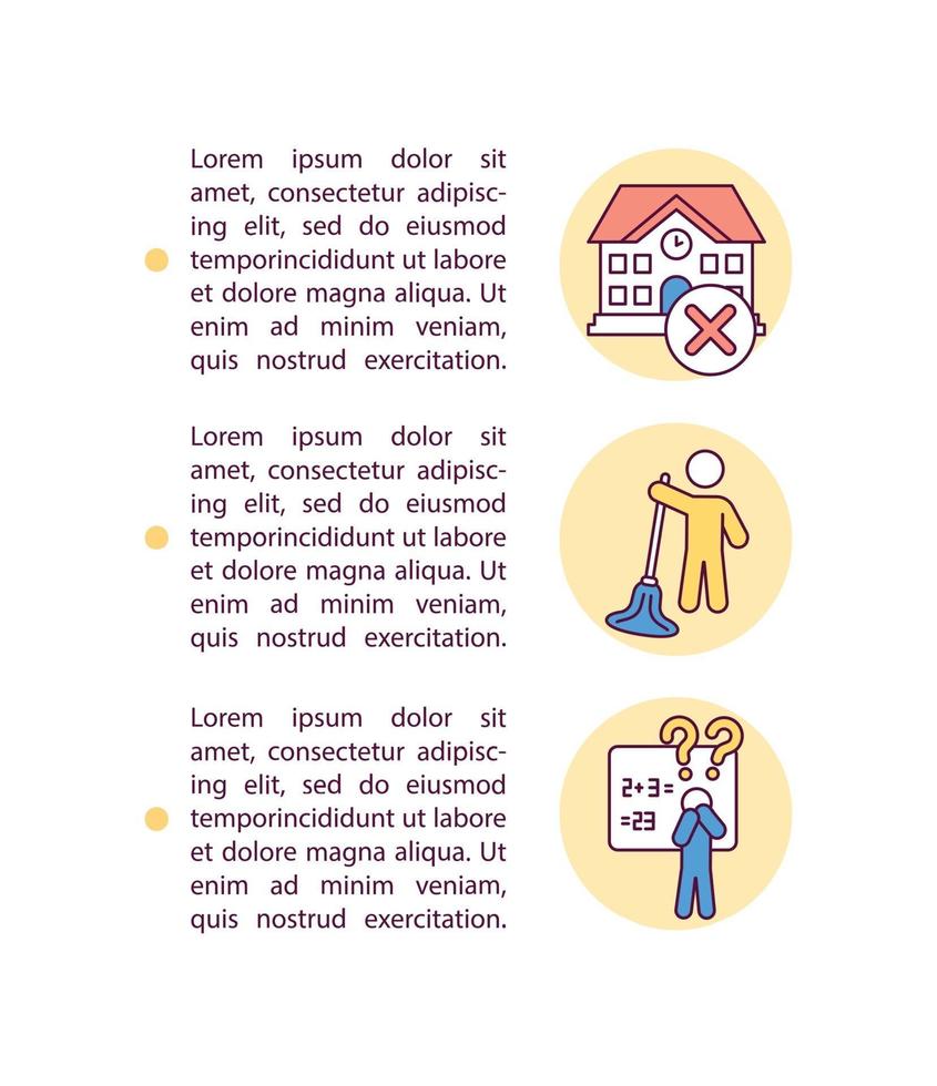 icona del concetto di lavoro minorile con testo vettore