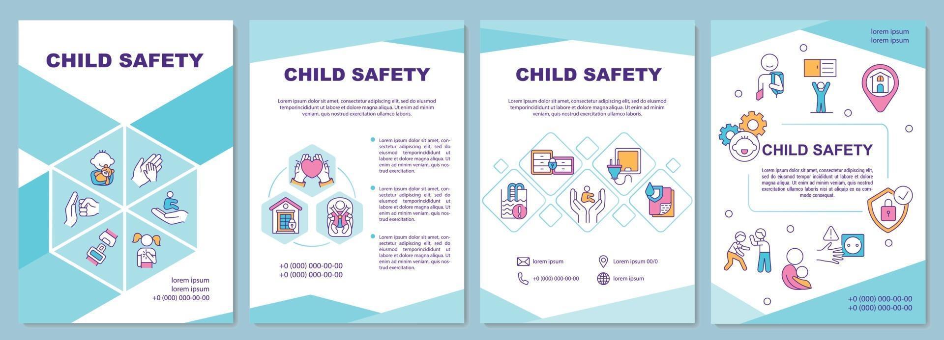 modello di brochure per la sicurezza dei bambini vettore