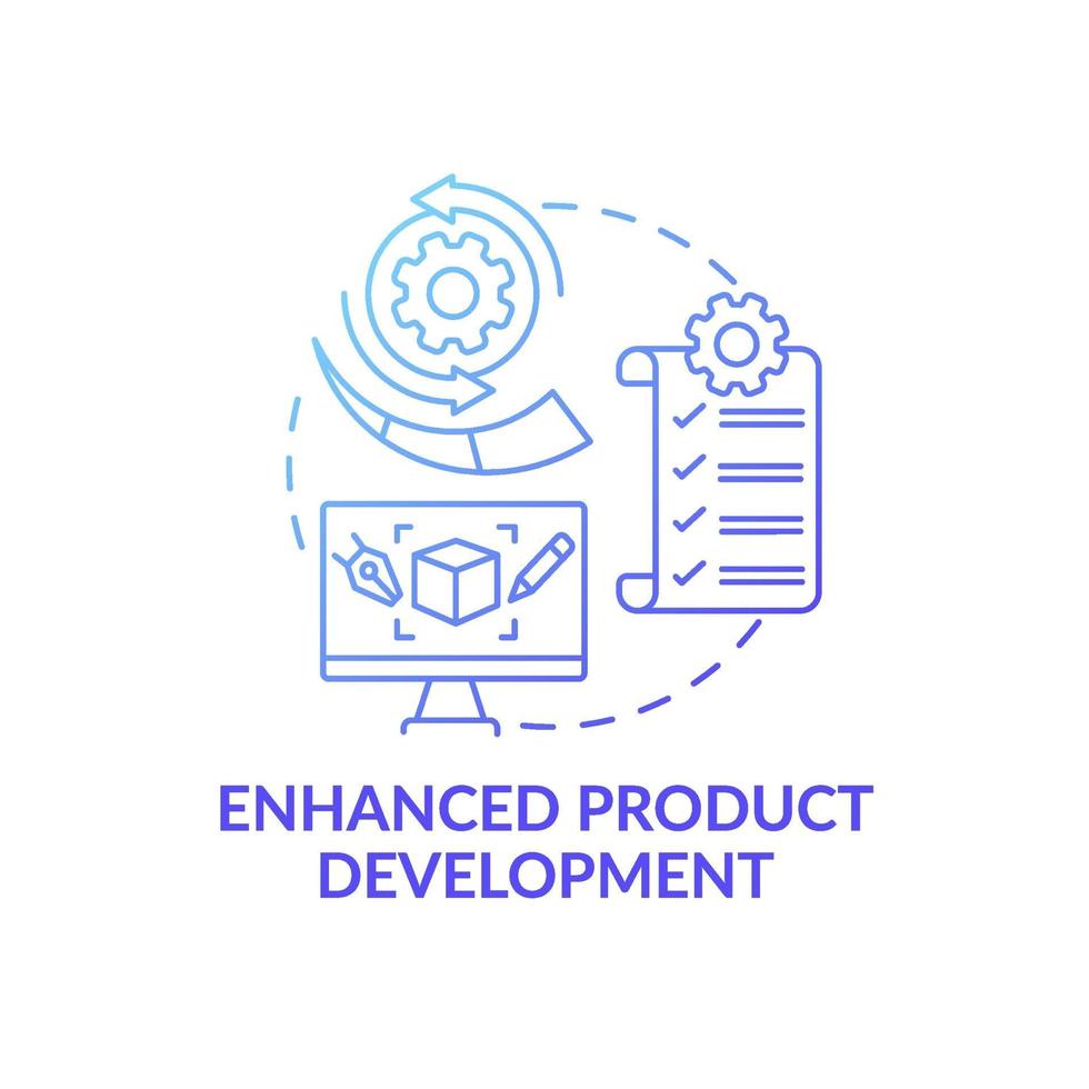icona del concetto di sviluppo prodotto migliorato vettore