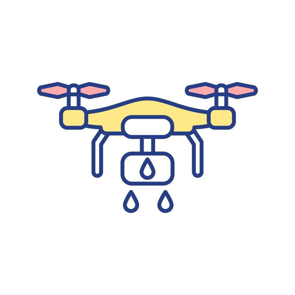 spruzzando drone icona colore rgb vettore