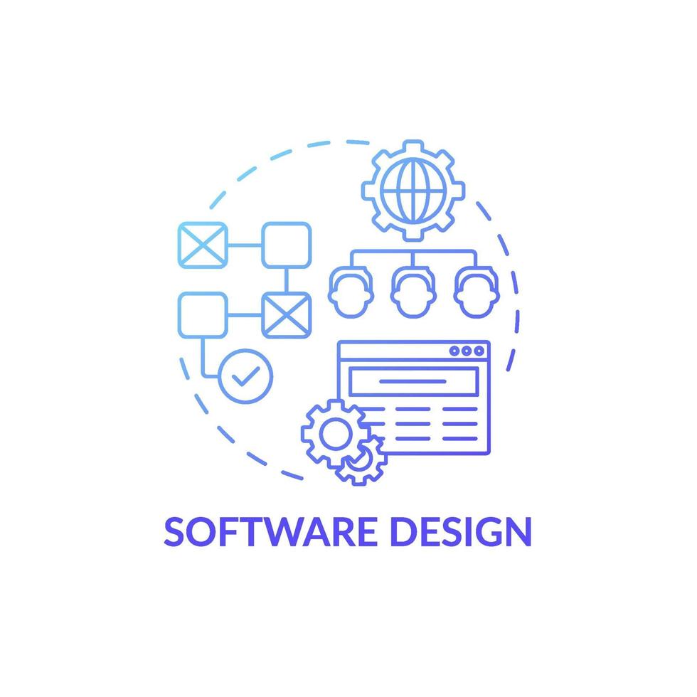 icona del concetto di design del software vettore