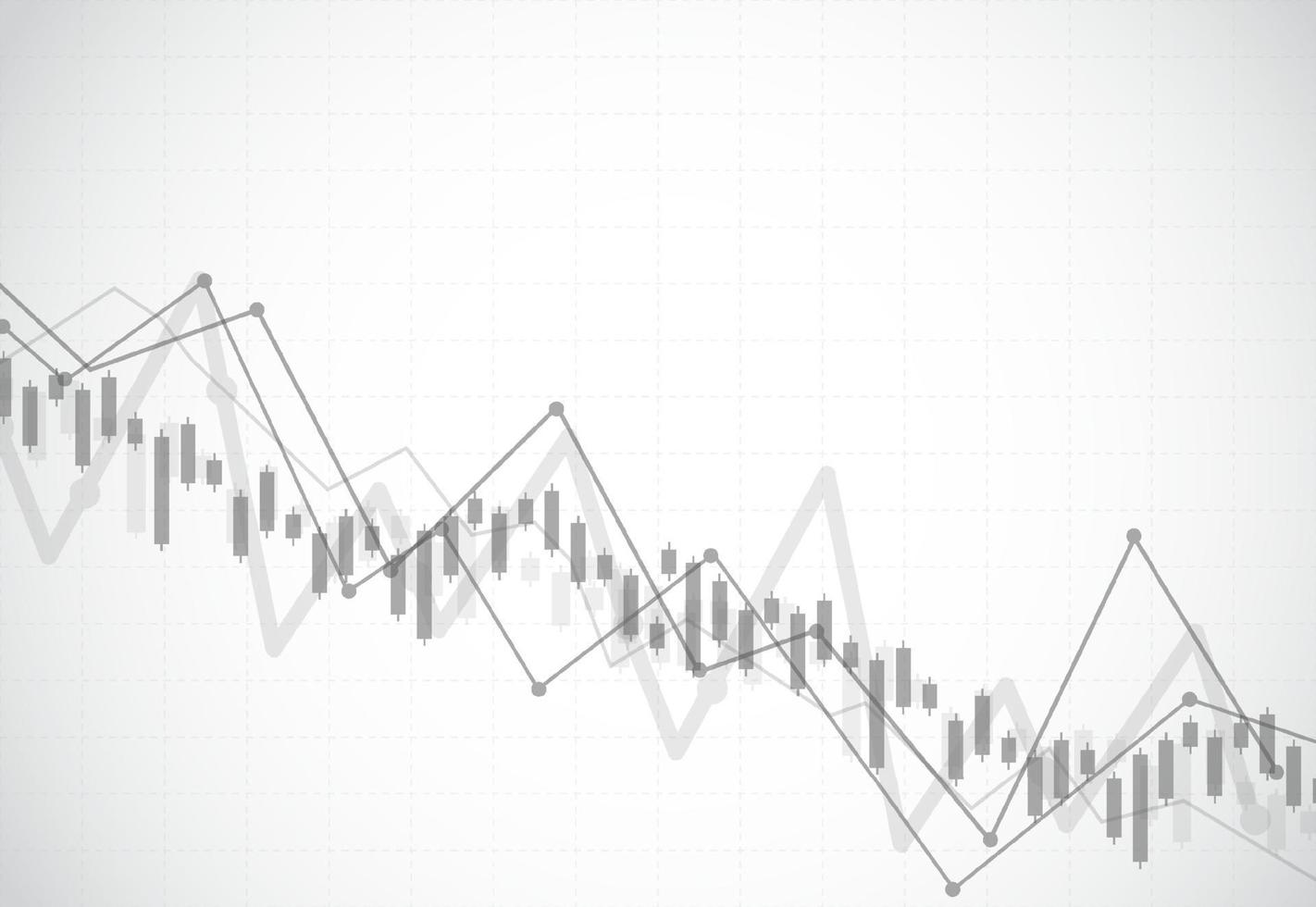 grafico del grafico del bastone di candela di affari del commercio di investimento del mercato azionario sul disegno del fondo. punto rialzista, andamento del grafico. illustrazione vettoriale
