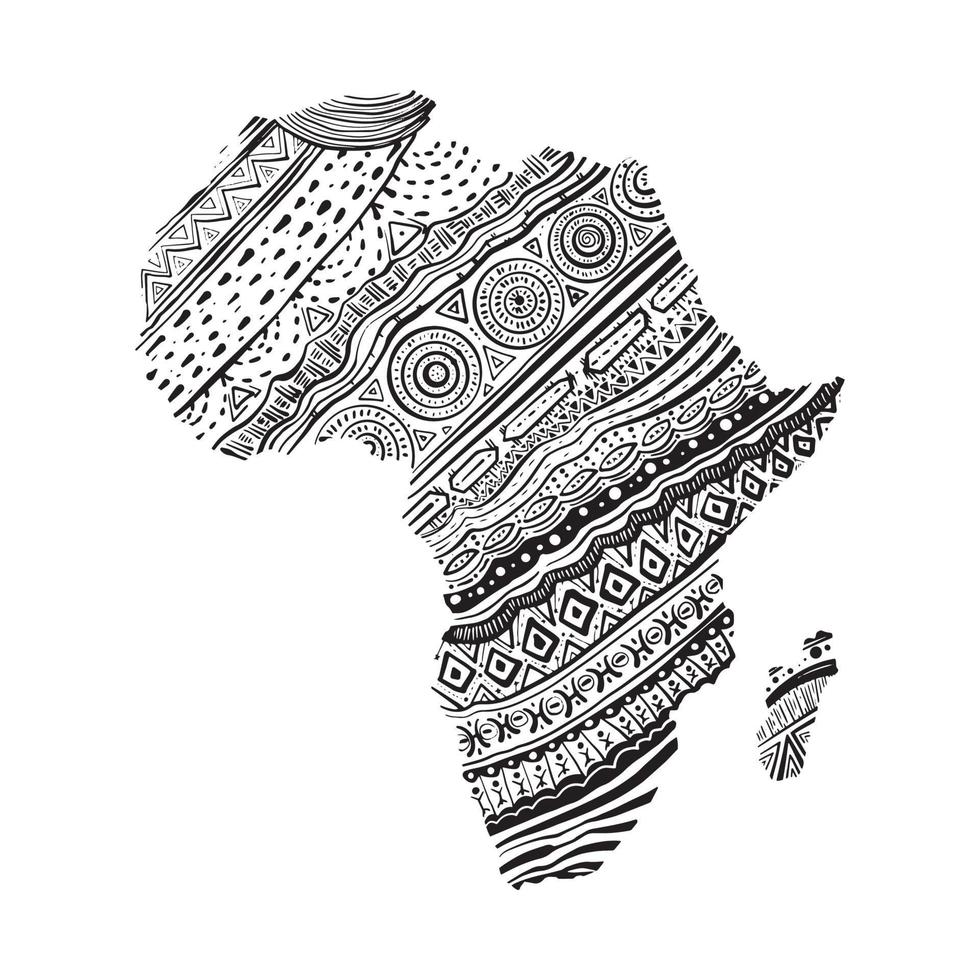 Africa carta geografica illustrazione vettore bianca sfondo