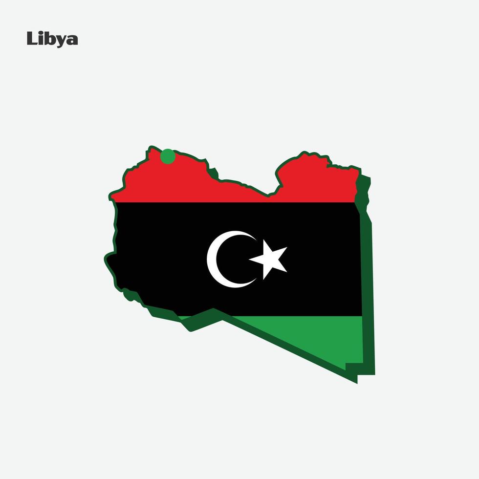 Libia nazione bandiera carta geografica Infografica vettore