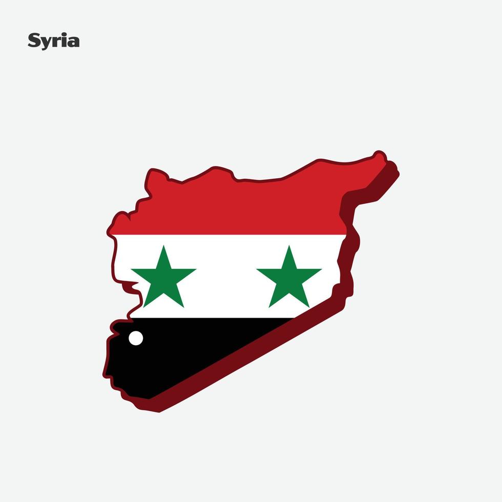 Siria nazione bandiera carta geografica Infografica vettore