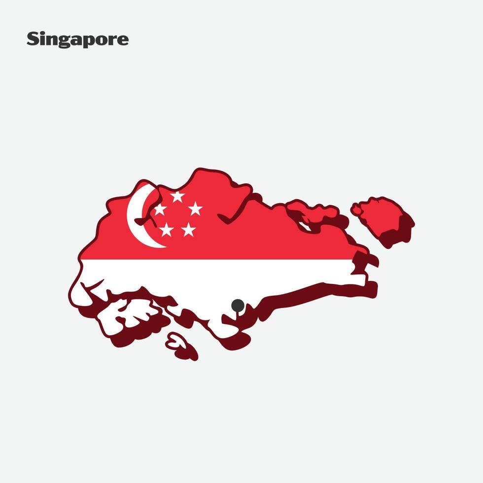 Singapore nazione bandiera carta geografica Infografica vettore