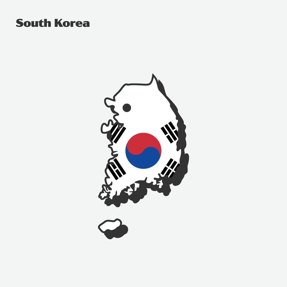 Sud Corea nazione bandiera carta geografica Infografica vettore