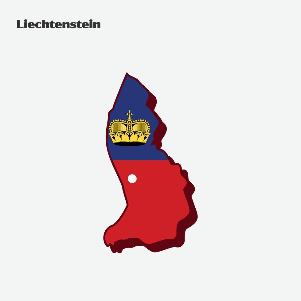 Liechtenstein nazione bandiera carta geografica Infografica vettore