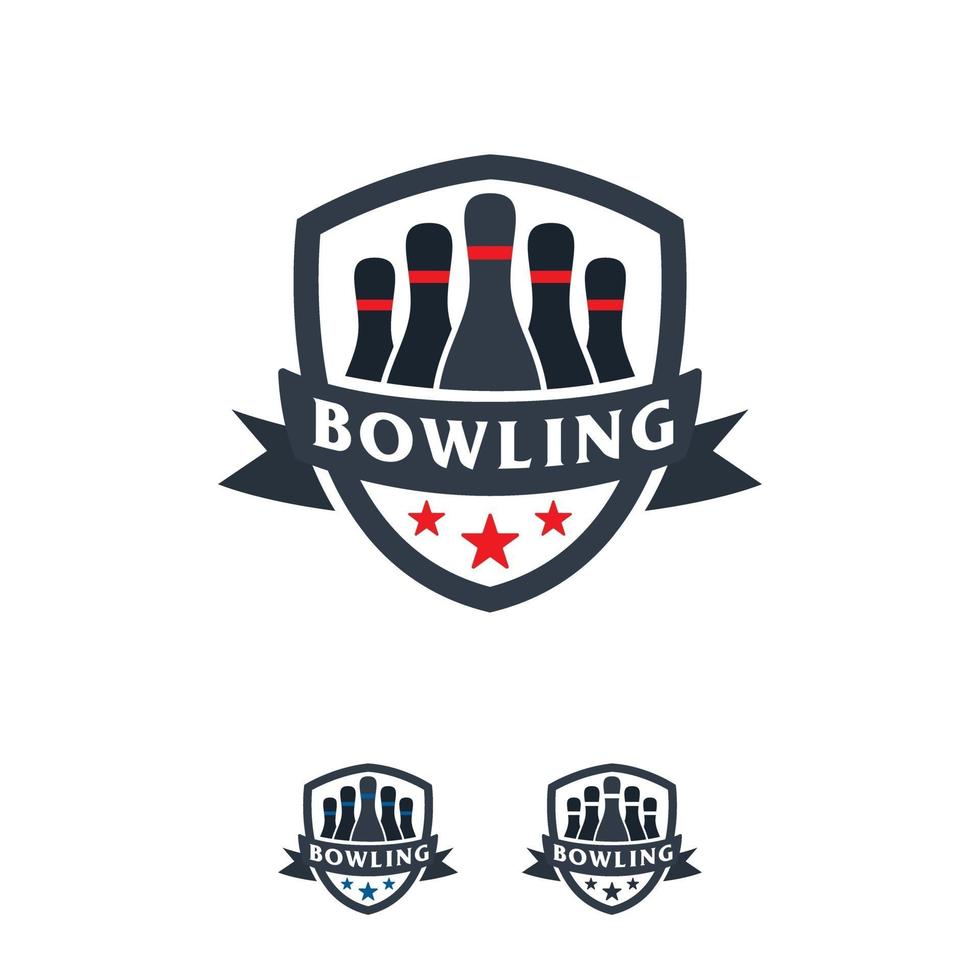 modello di vettore di distintivo sportivo logo squadra di bowling professionale