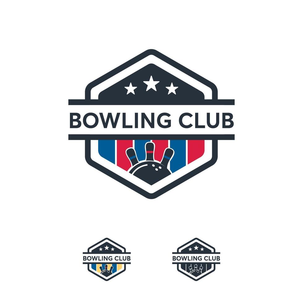 modello di vettore di distintivo sportivo logo squadra di bowling professionale